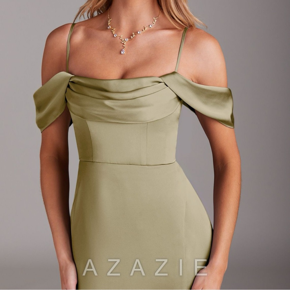 Azazie Saige Olive Green Skirt